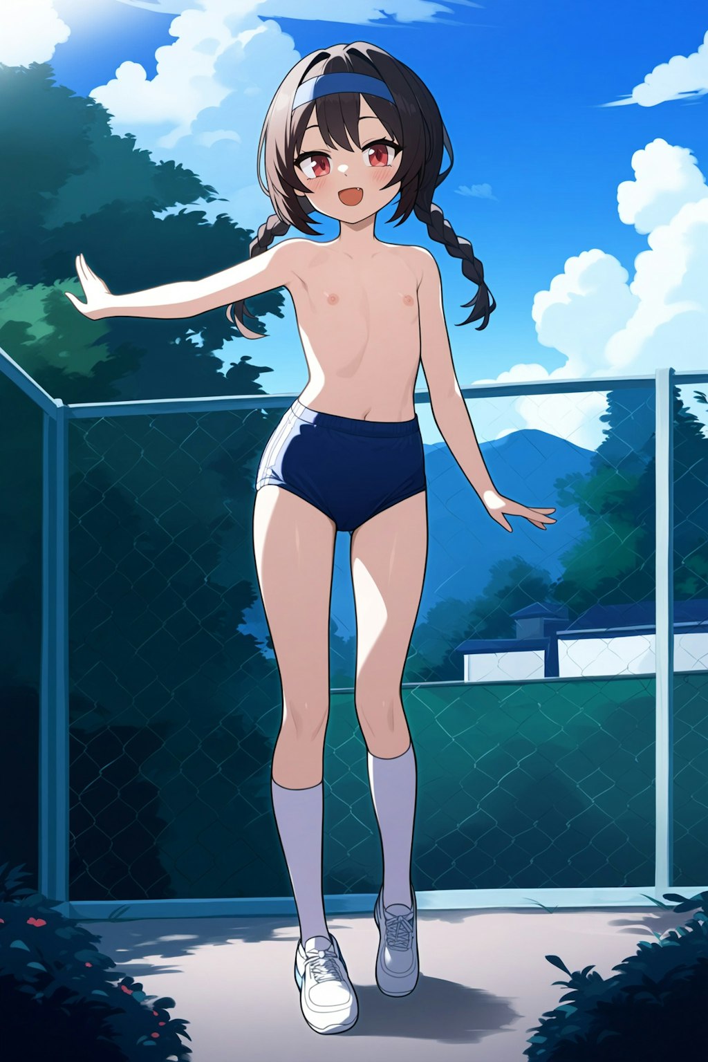 裸ブルマ+ハチマキ