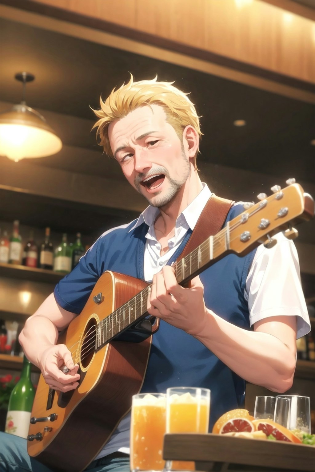 A man singing in a bar 4