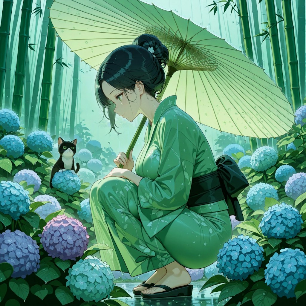 梅雨と紫陽花