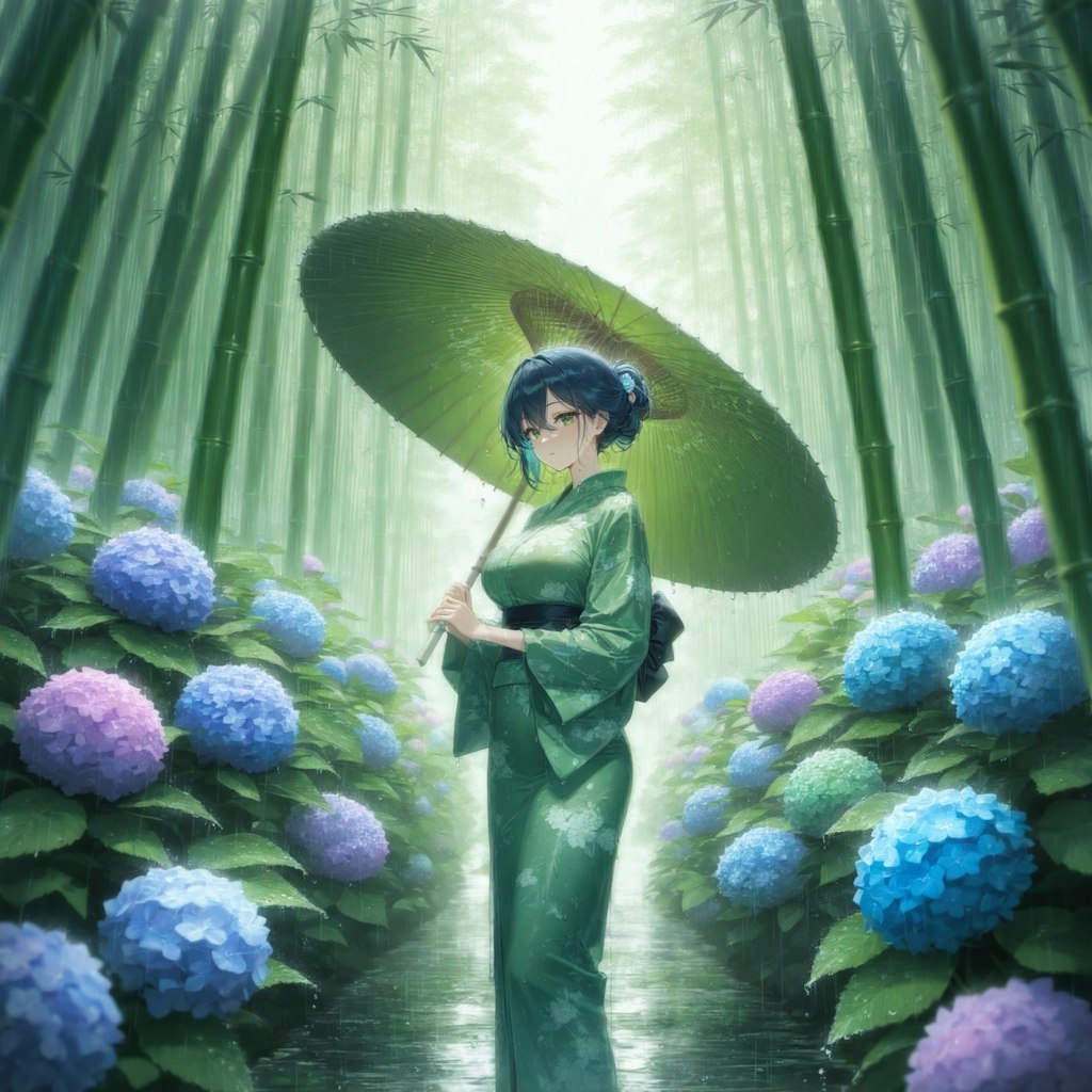 梅雨と紫陽花
