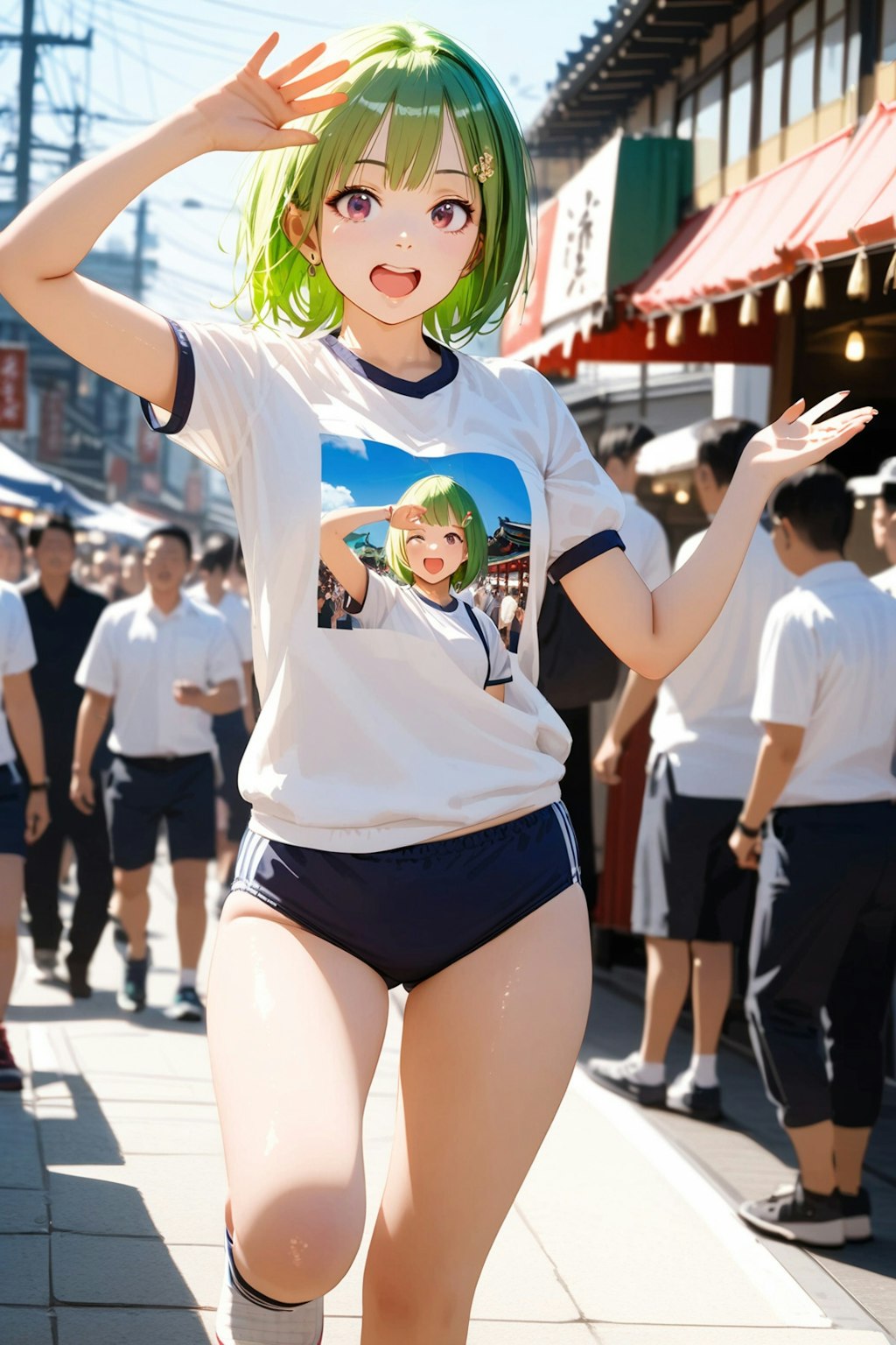 体操服で夏祭り