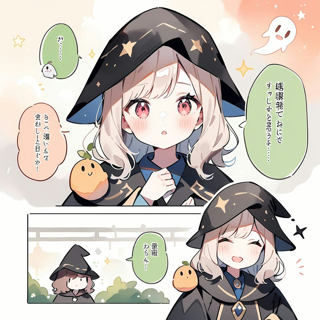 魔女娘　漫画風。