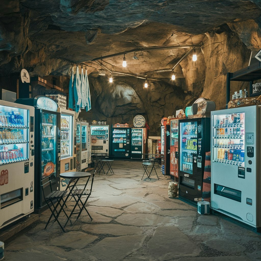 洞窟の自販機