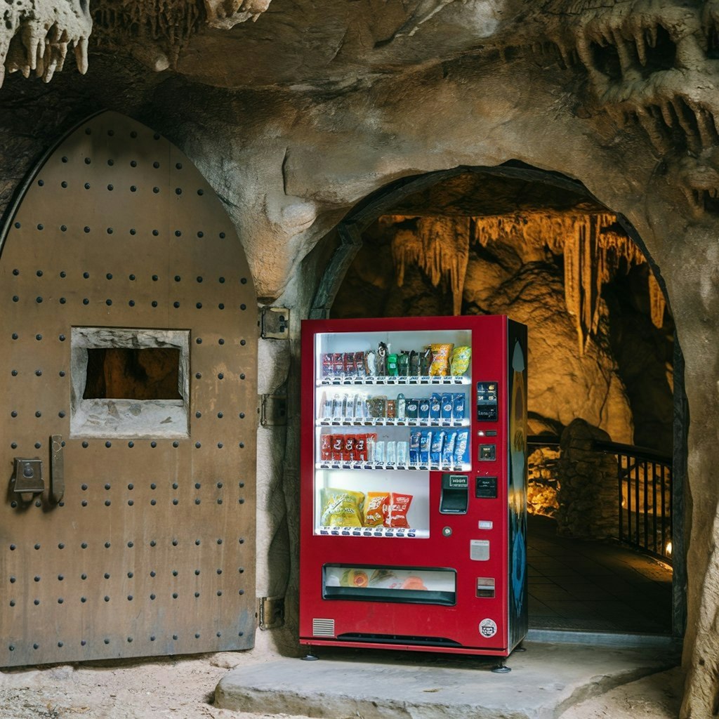 洞窟の自販機