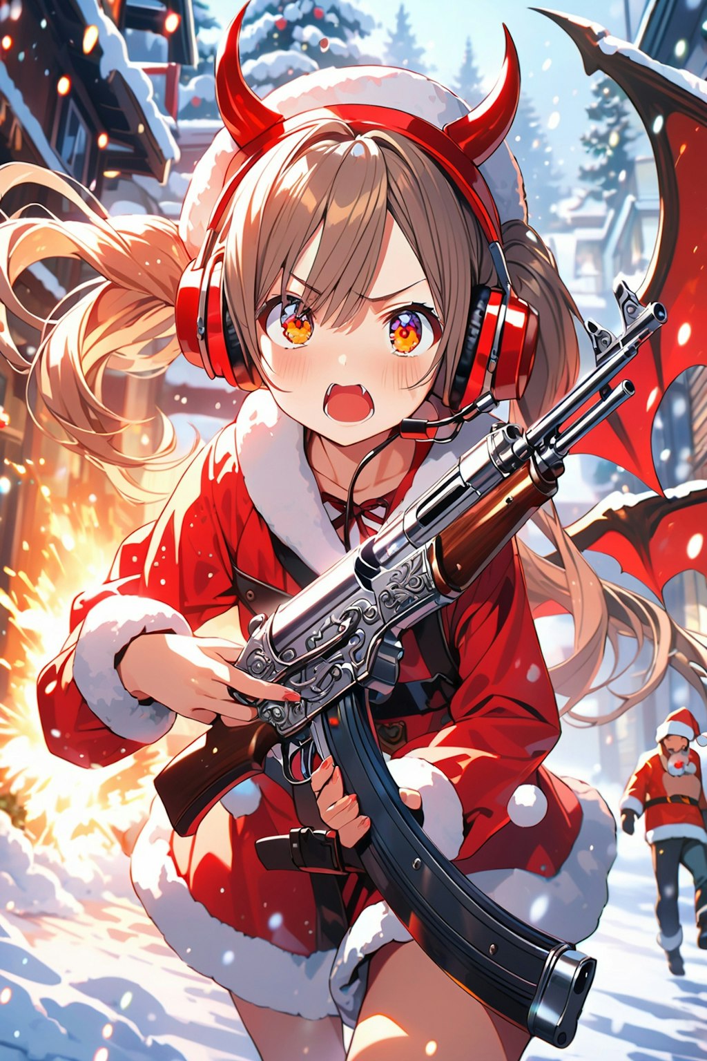 ゆりなヴェヌル、狂気的火力銃 ak-47を添えて【決戦はクリスマス】