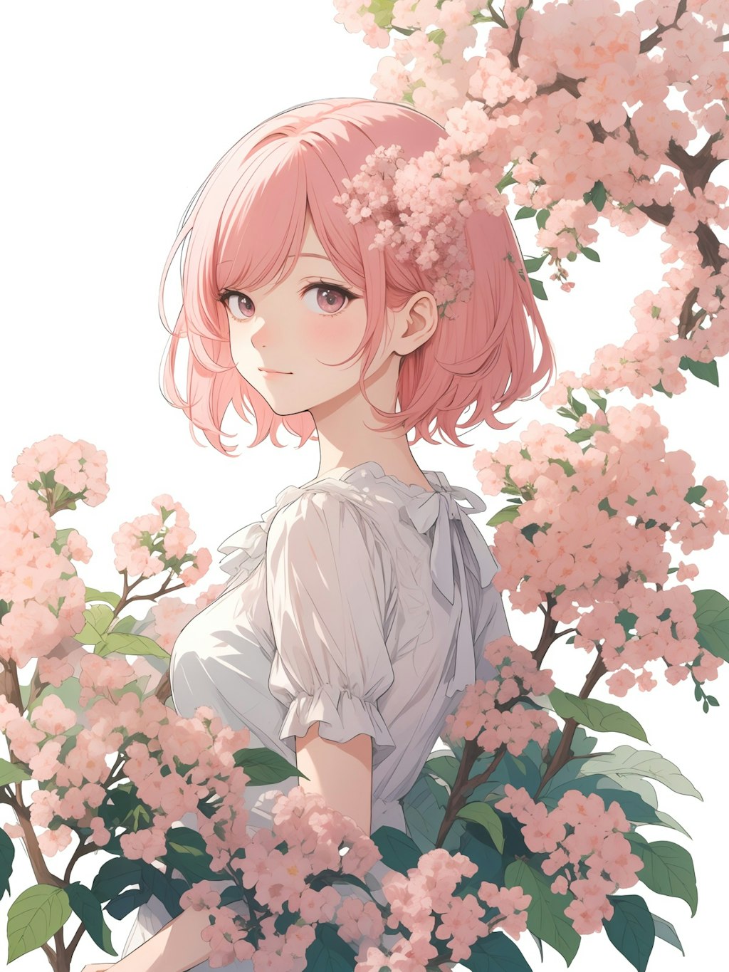 pink short hair girl