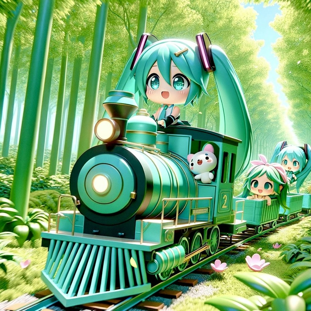 新緑のちびミクちゃん🚂
