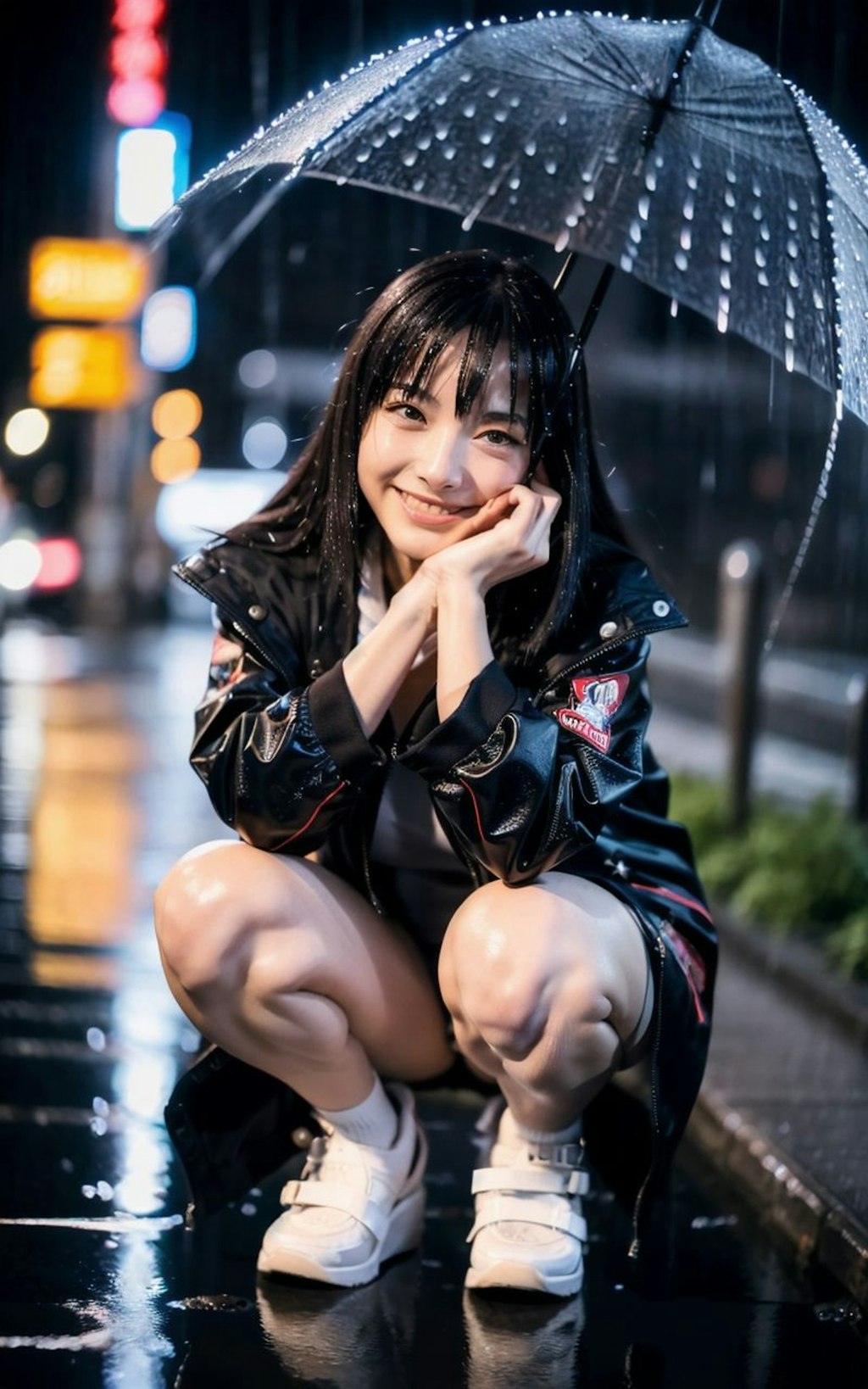 雨の美女通りーBeauty Streetー | chichi-pui（ちちぷい）AIグラビア 