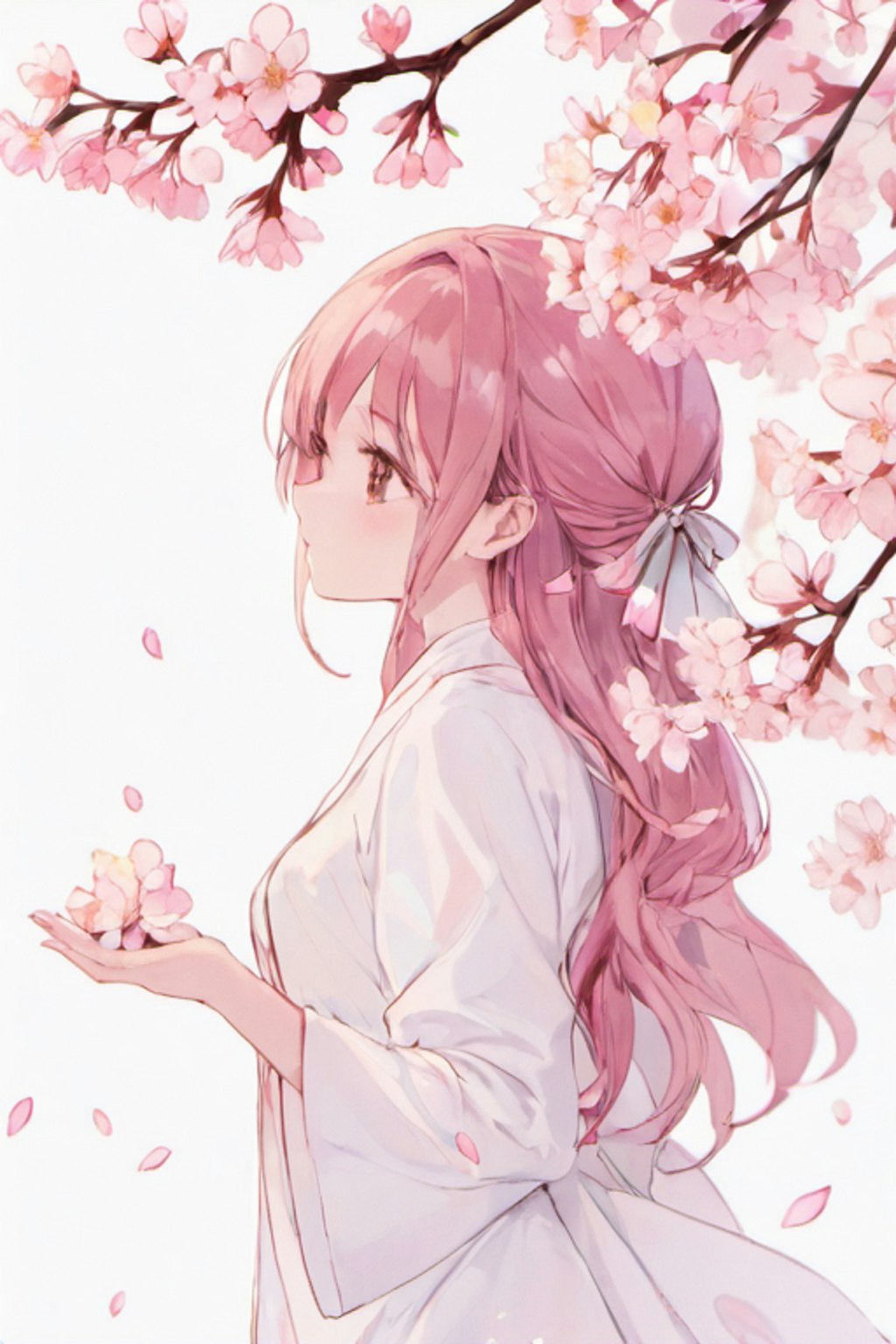 桜の下で