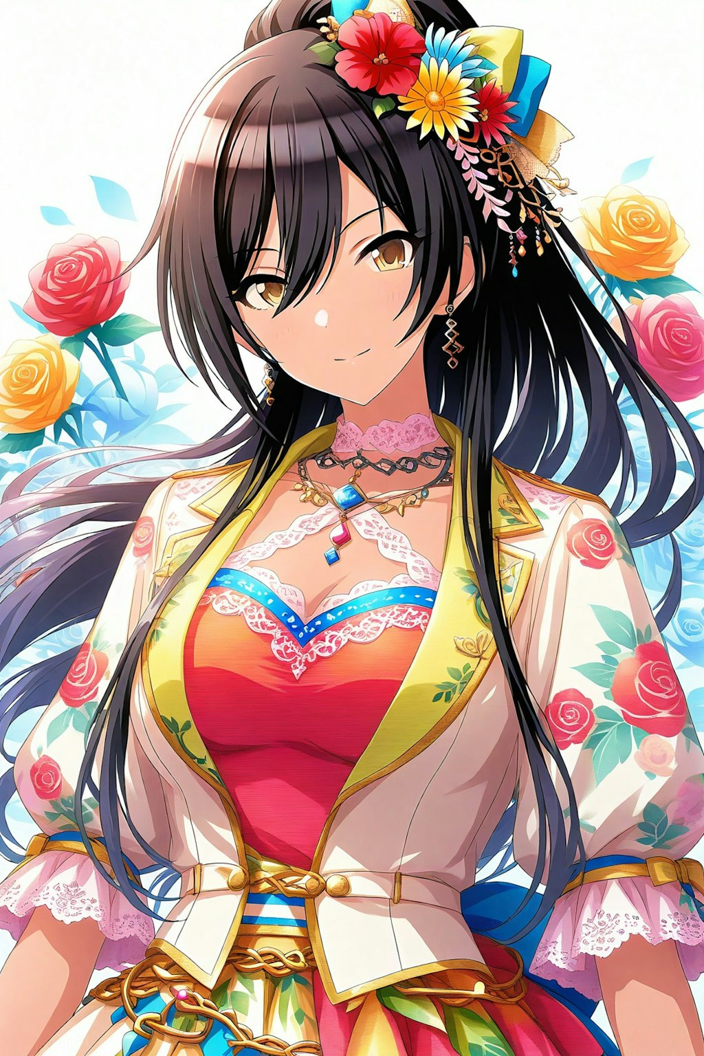 白瀬 咲耶ちゃんのステージ衣装？です。(こんなに派手でしたっけ)