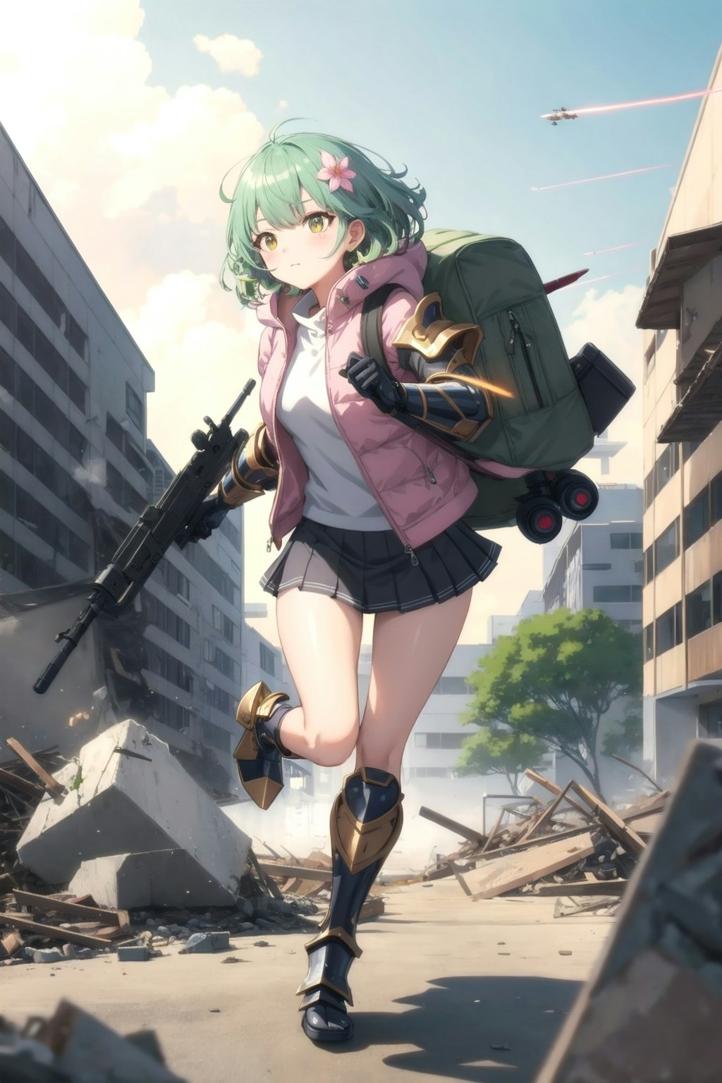 戦場を駆け抜ける少女