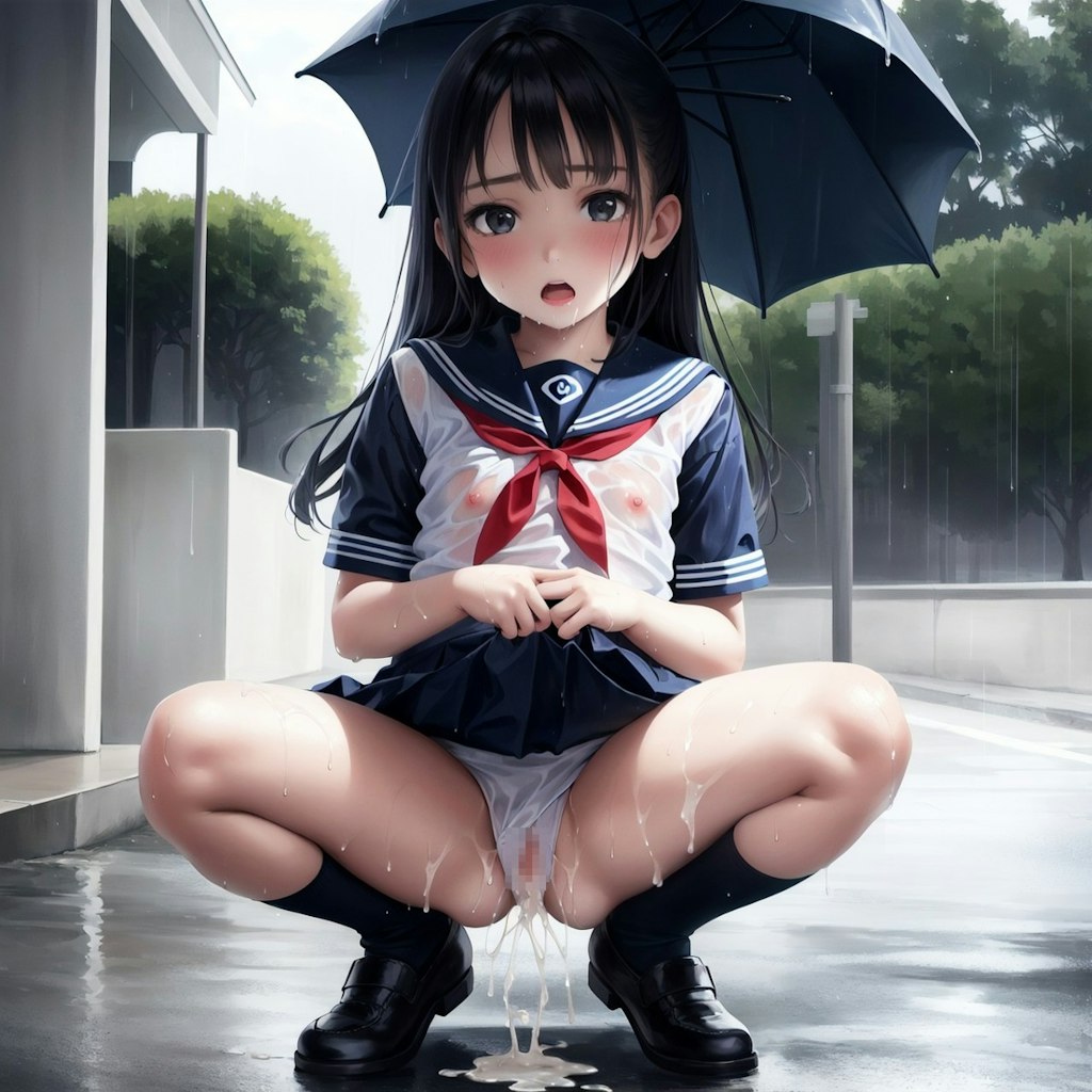 雨で流せば妊娠しないというデマを信じてる女の子に中出ししてみた