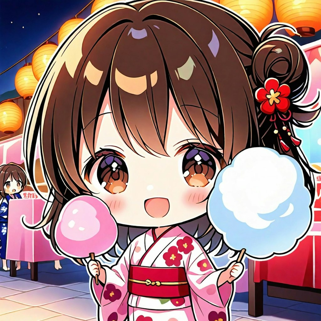 綿あめと少女