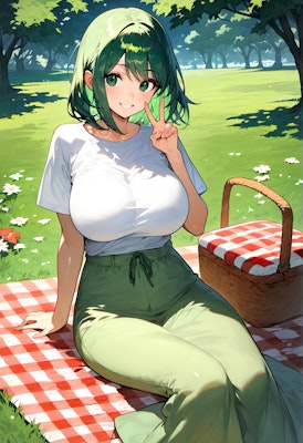 緑髪ちゃんのピクニック