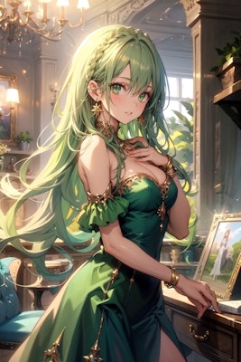 緑髪ドレス