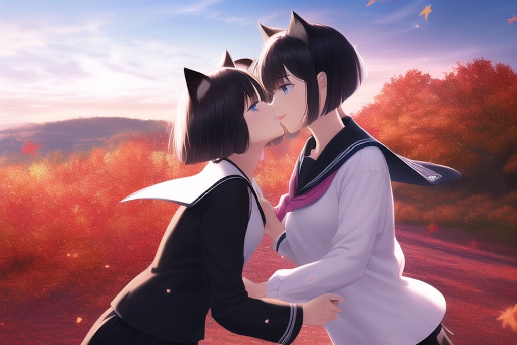 猫耳の秋 (百合)