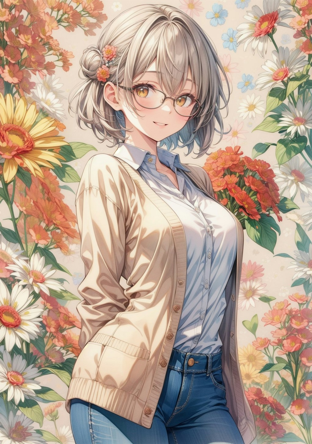 看板娘　flowers