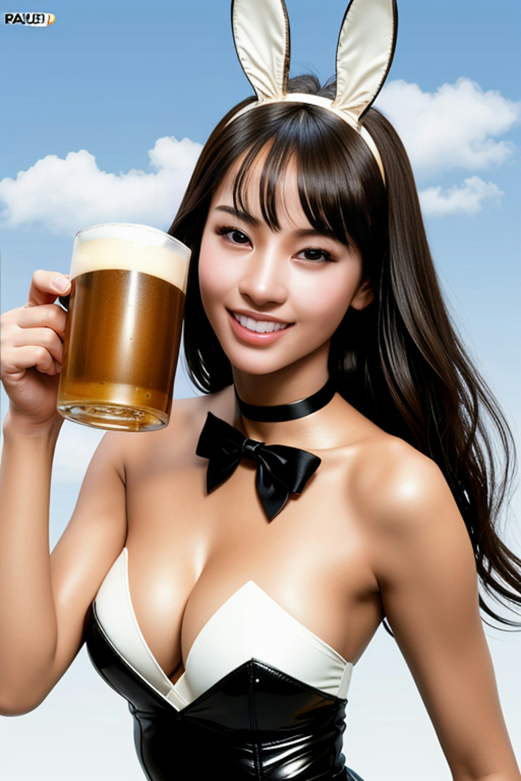 ギャルなバニーガールとお空で乾杯