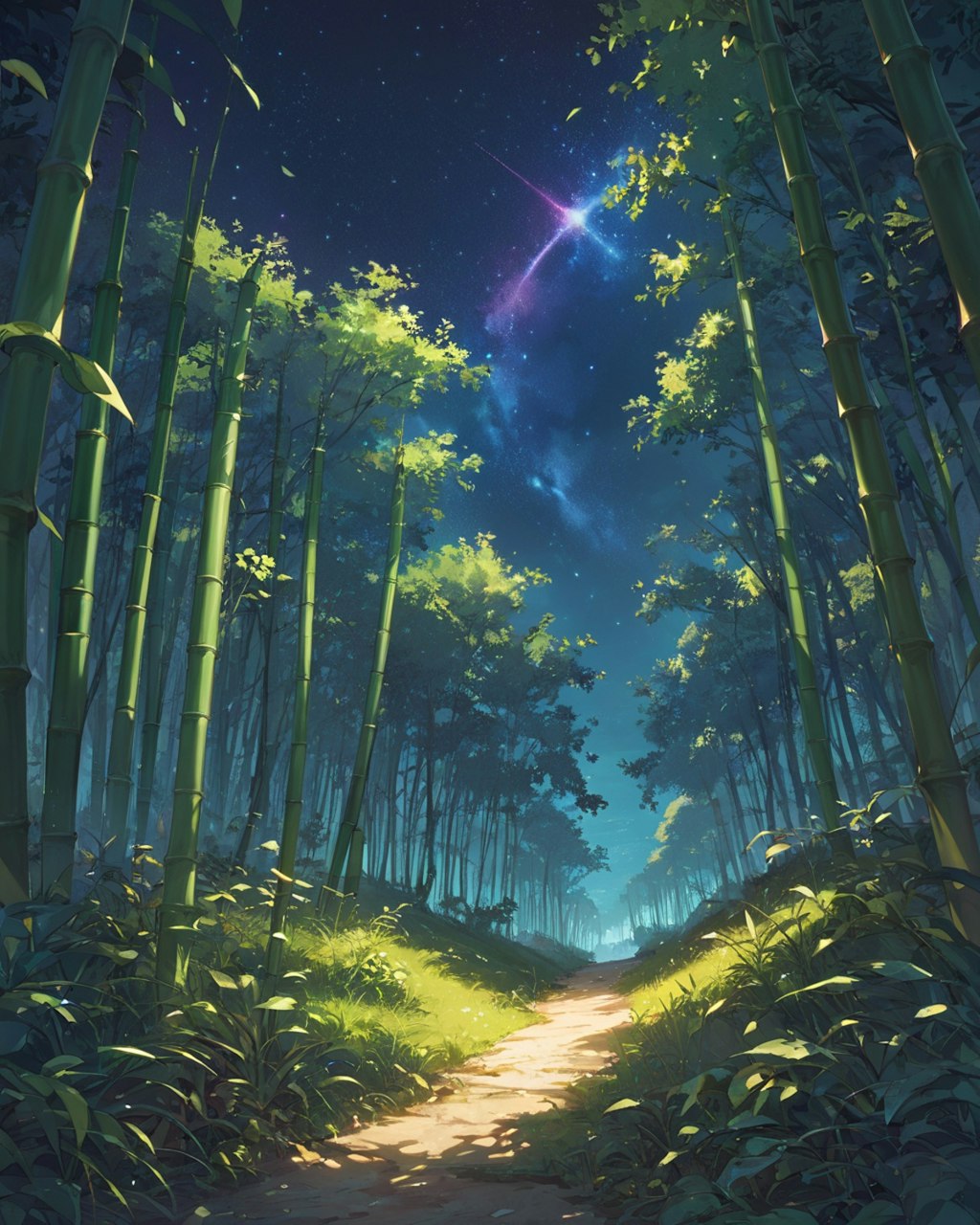 夏の竹林道