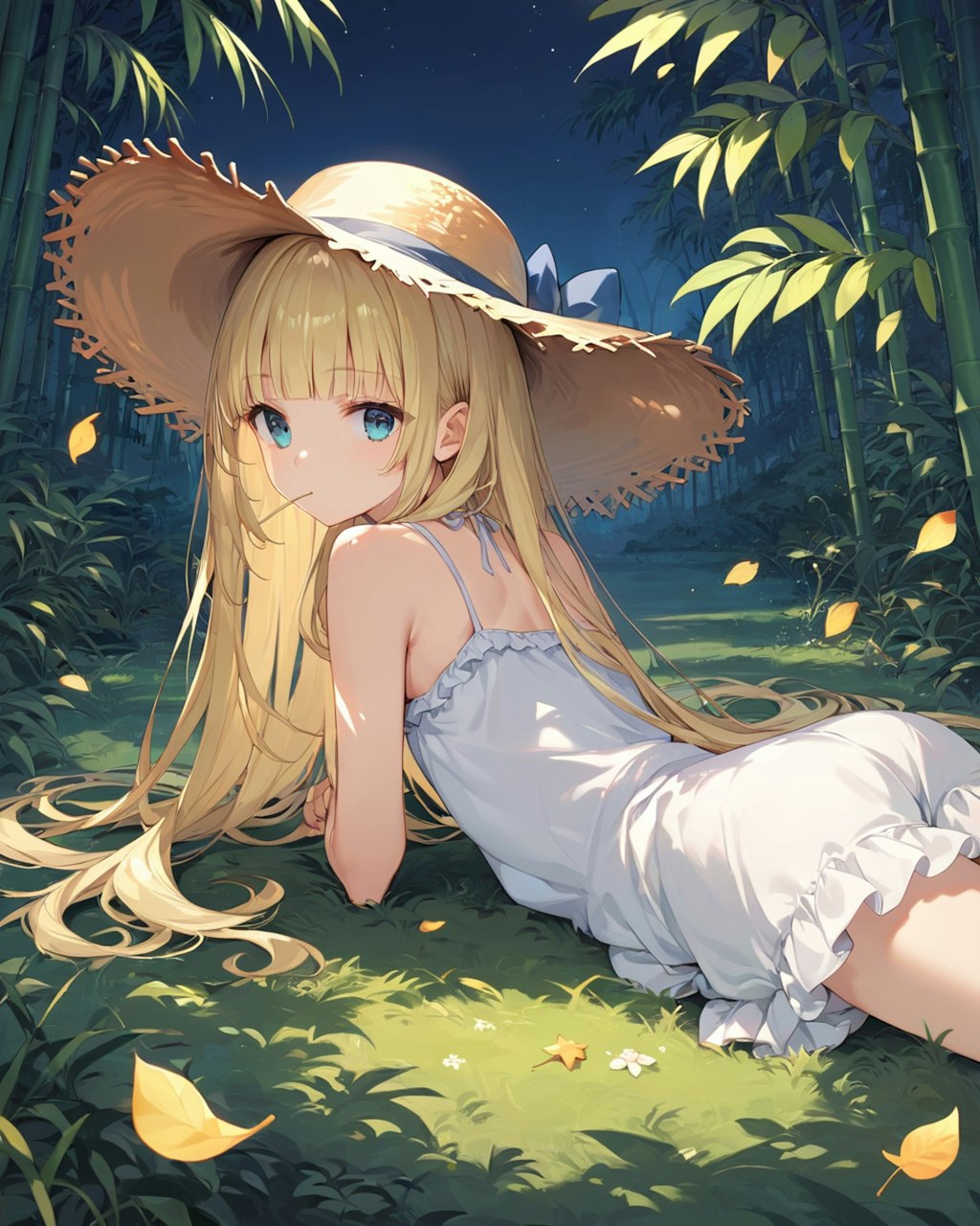 夏の竹林道