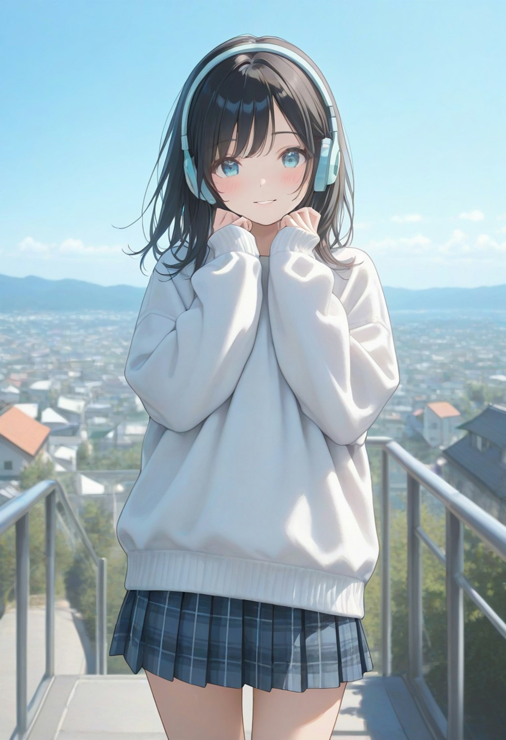 春の街角(ヘッドフォンの少女)(4)