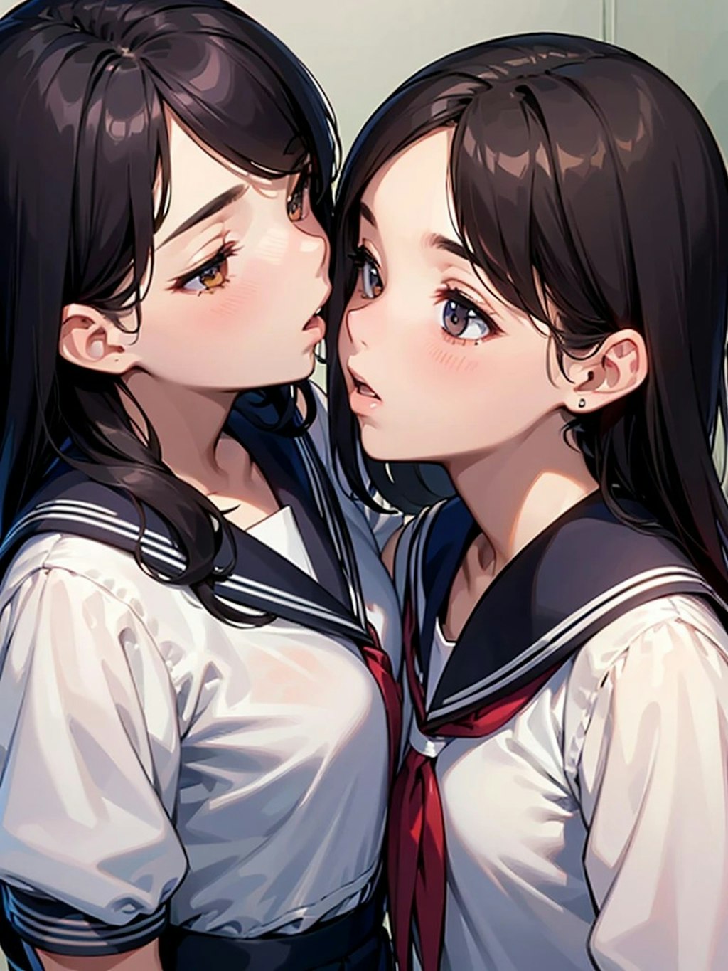 百合女子高生のキス