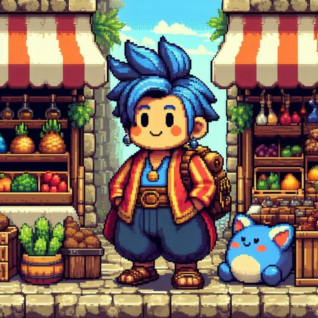 油絵アニメドット絵風古代ギリシャ市場で買い物勇者コスプレ人妻23歳＆商人