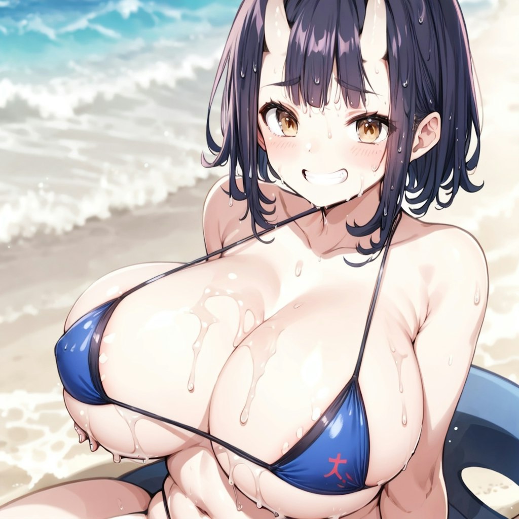 水着巨乳鬼娘ちゃん・AQUAテスト