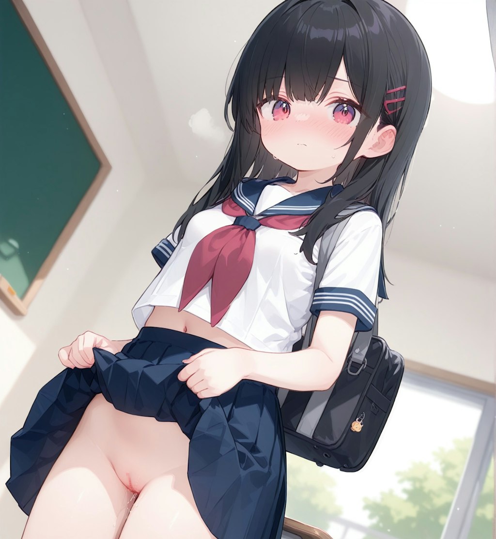 スカートたくし上げ(R18)
