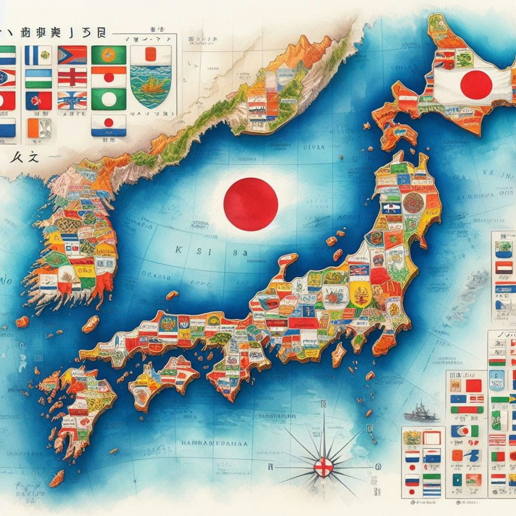 日本列島の都道府県図