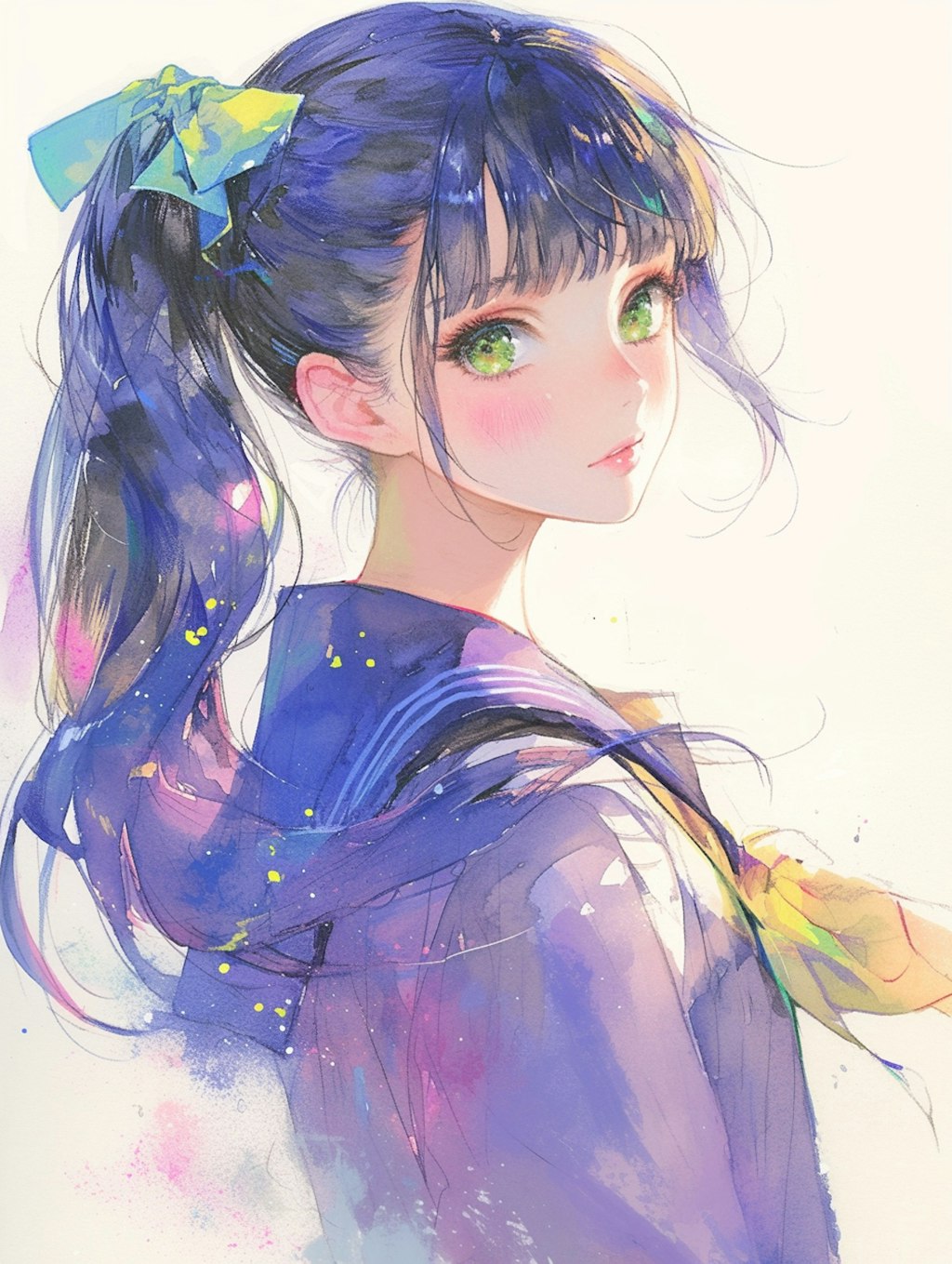 水彩少女