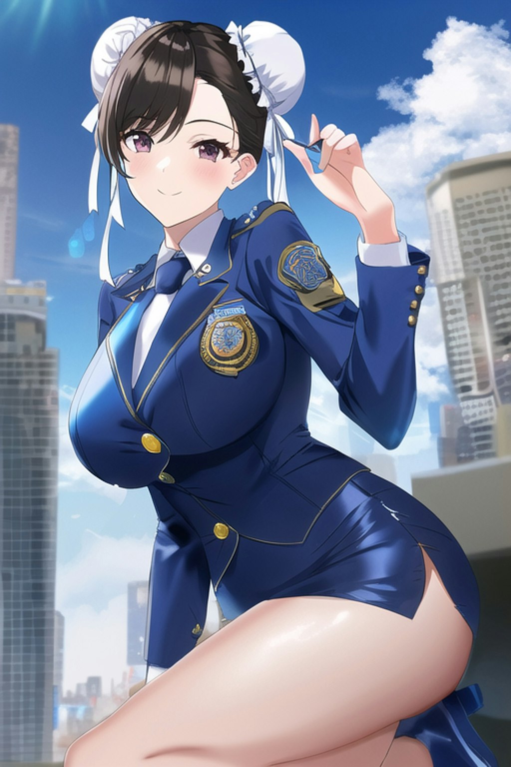 春麗　警察制服風コスプレ