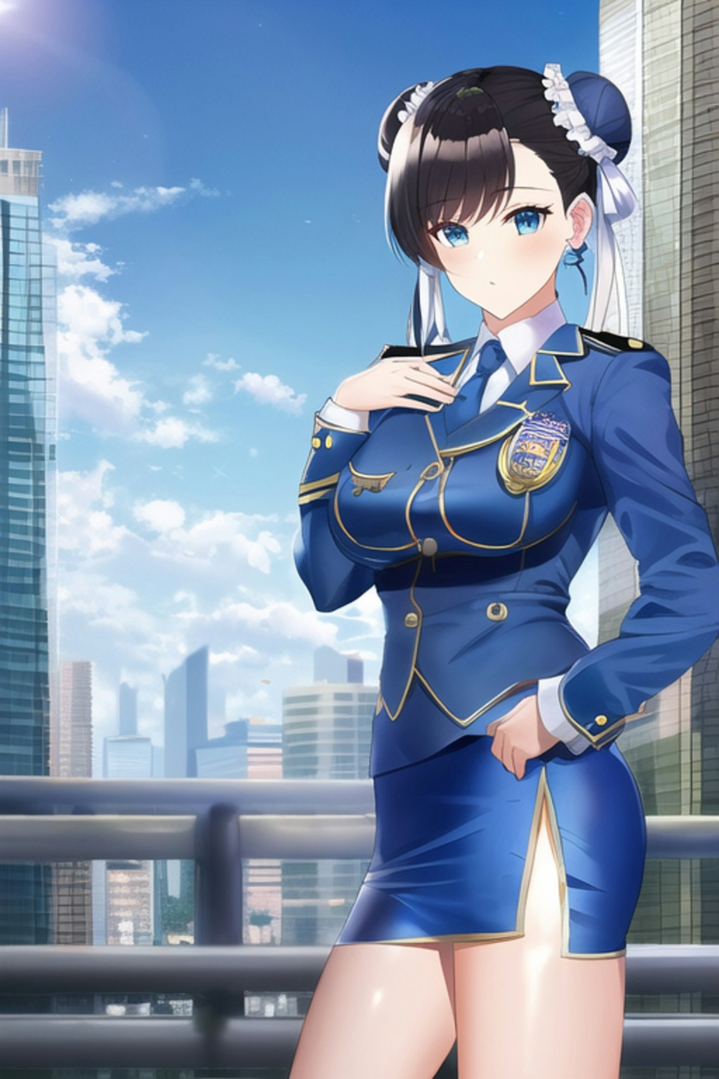 春麗　警察制服風コスプレ