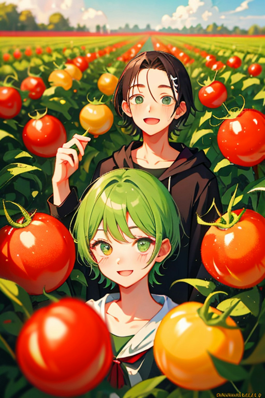 トマトと黄緑色の少年★（12枚）