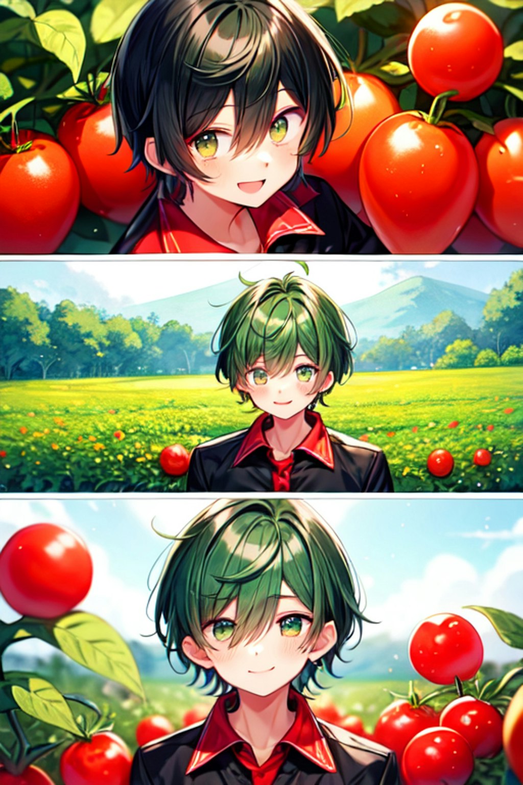 トマトと黄緑色の少年★（12枚）