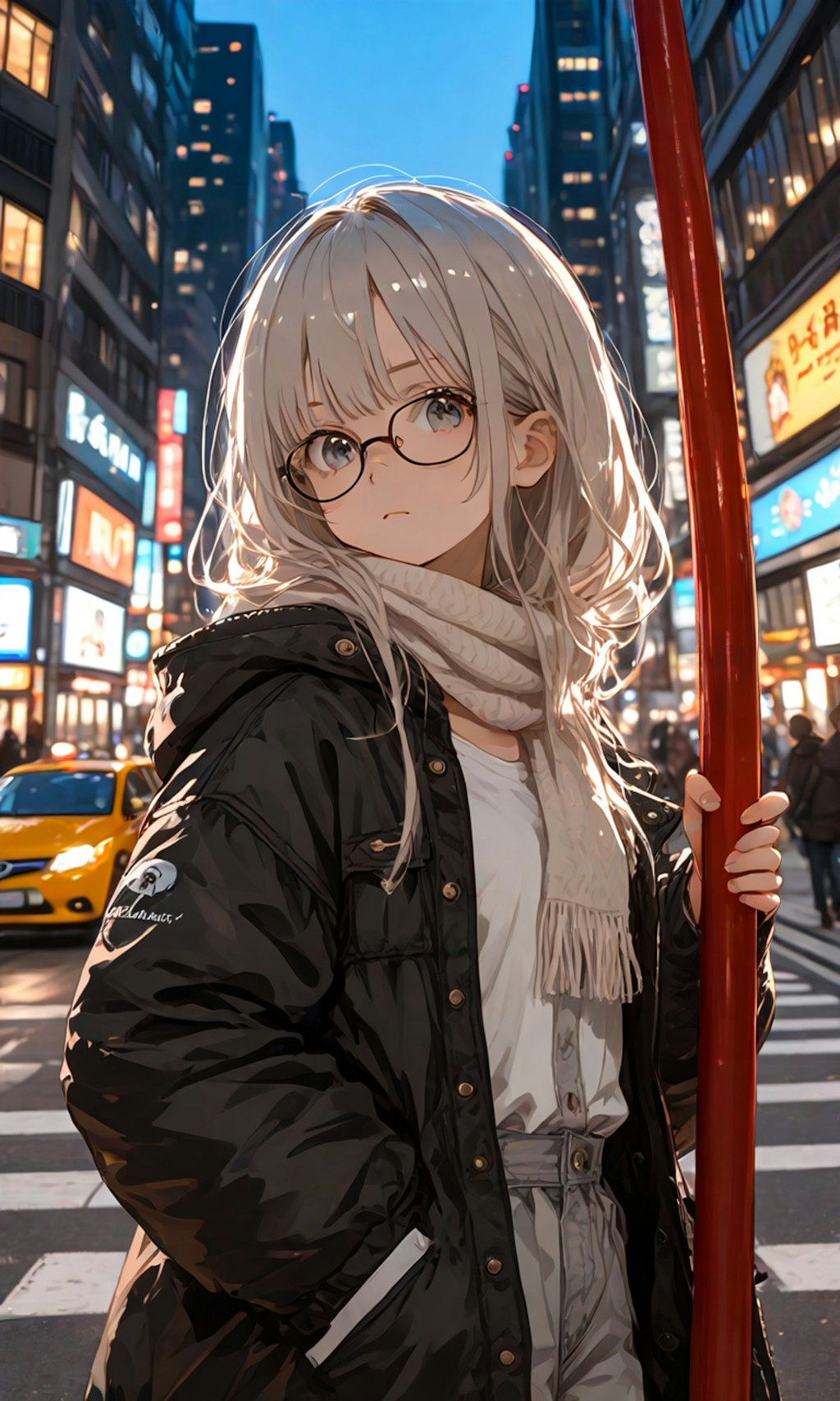 黒ジャケの子
