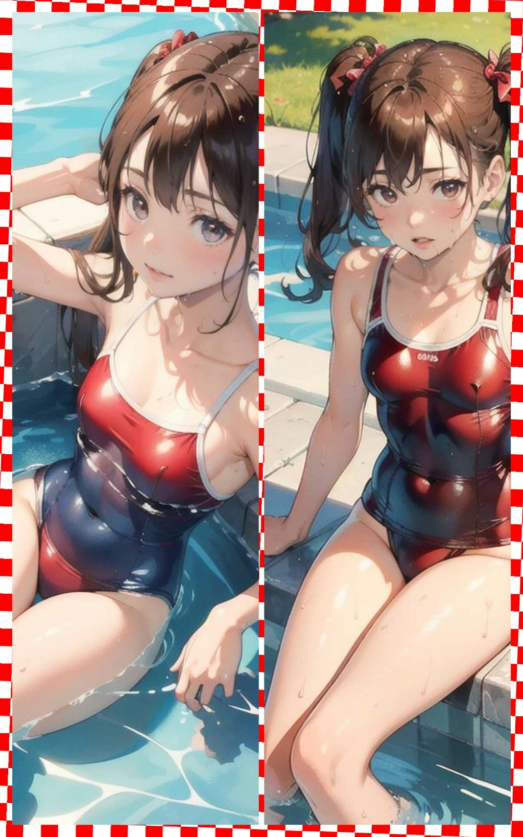 赤スクール水着　Red School Swimsuit