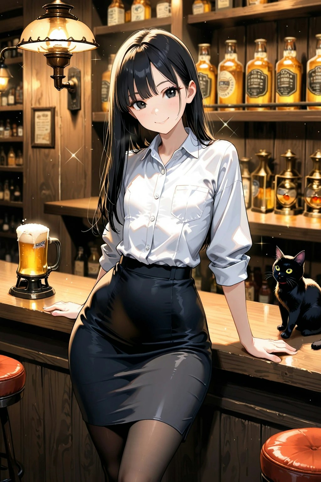 黒ストと黒ネコ