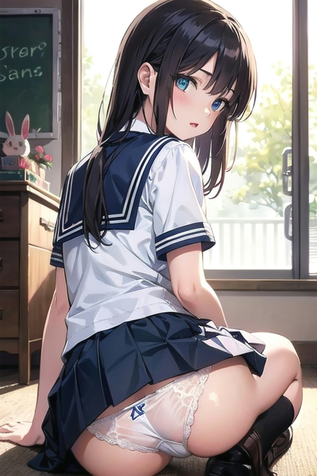 イースターエッグを探す女の子