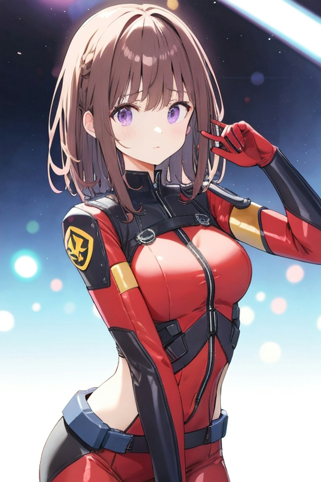 ライダースーツの美少女