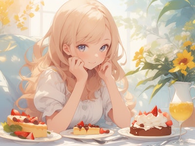 Girl eating dessert 3