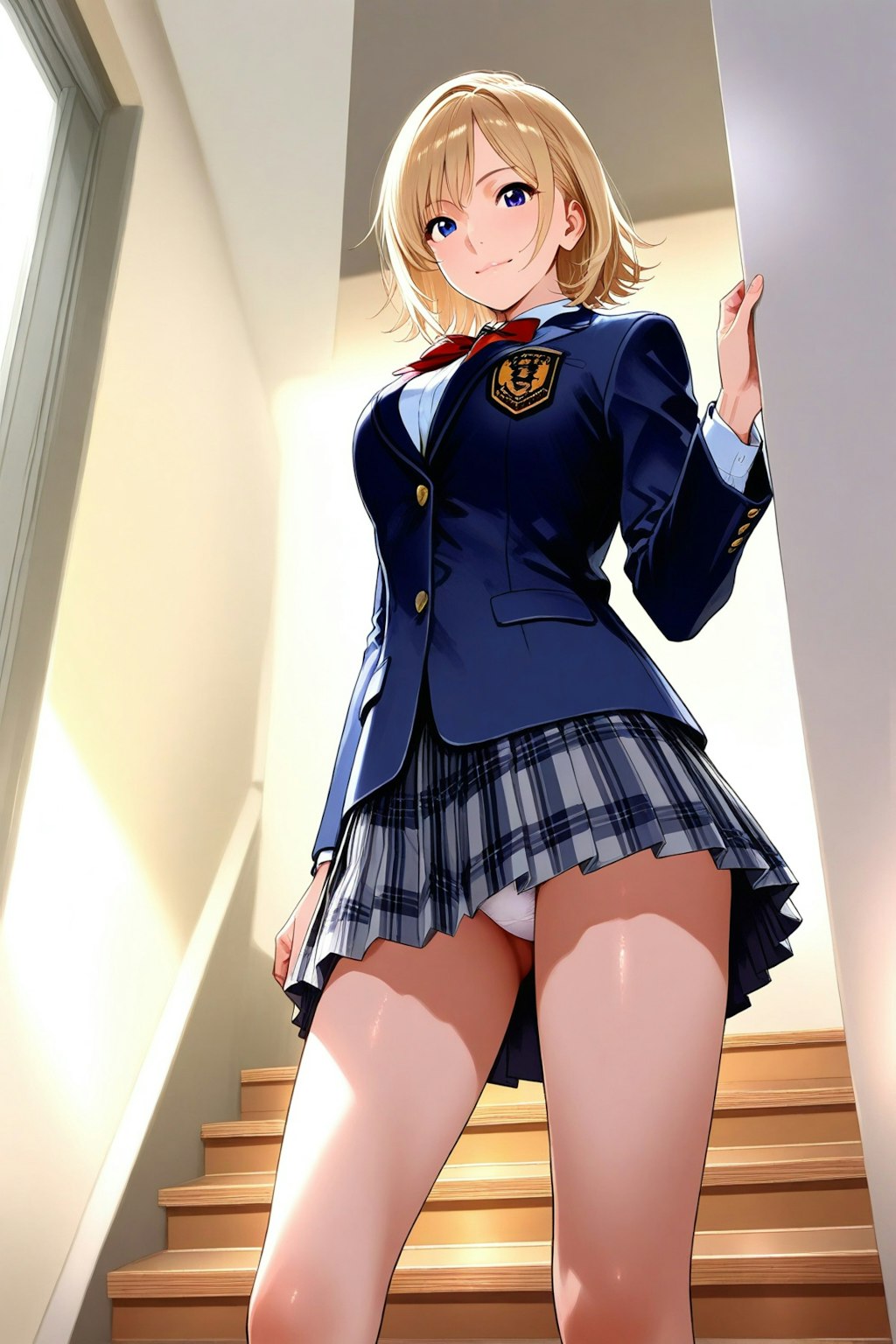階段で待ち伏せ