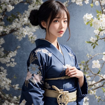 blue kimono