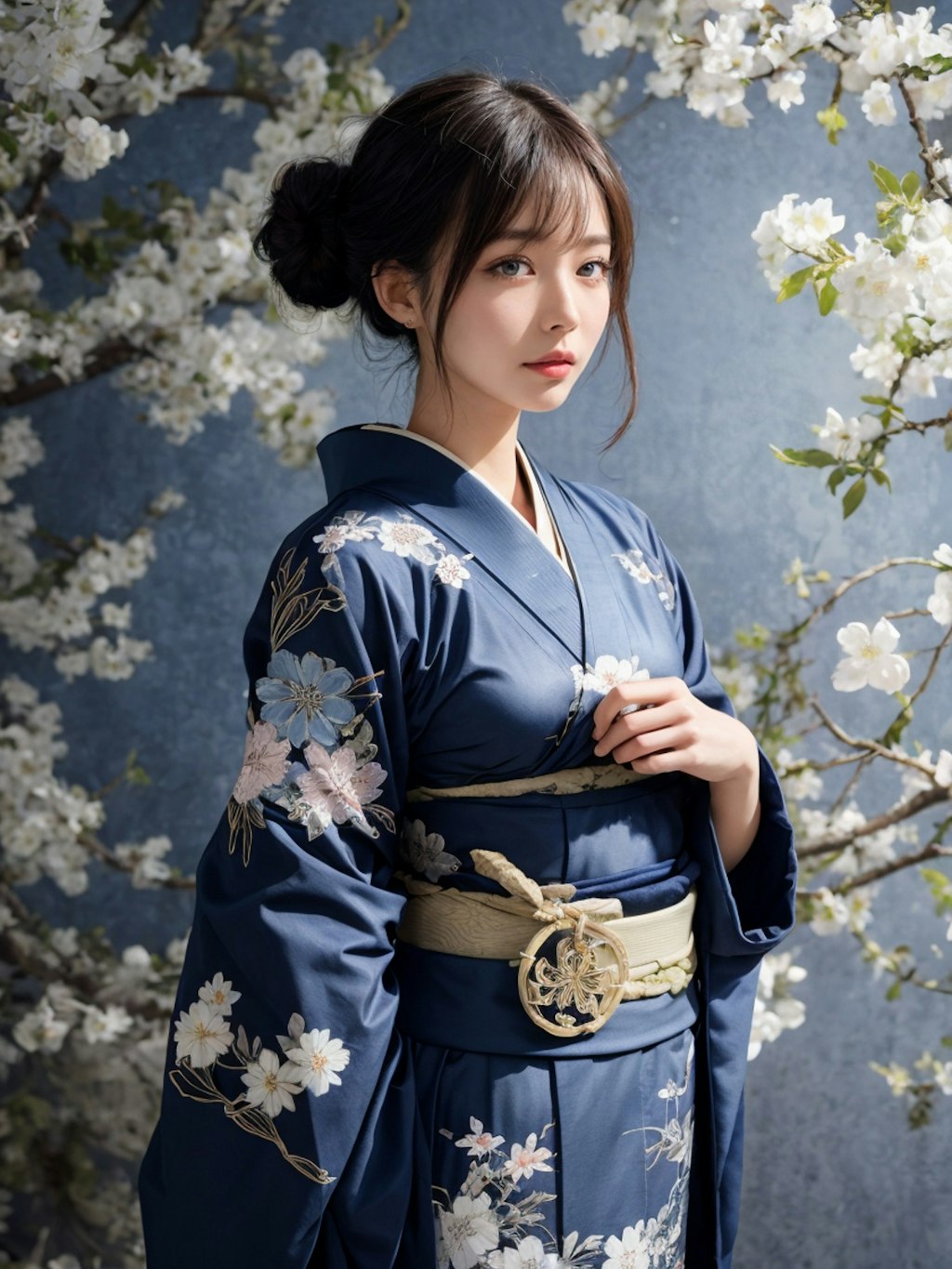 blue kimono