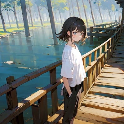 木の橋と少女36