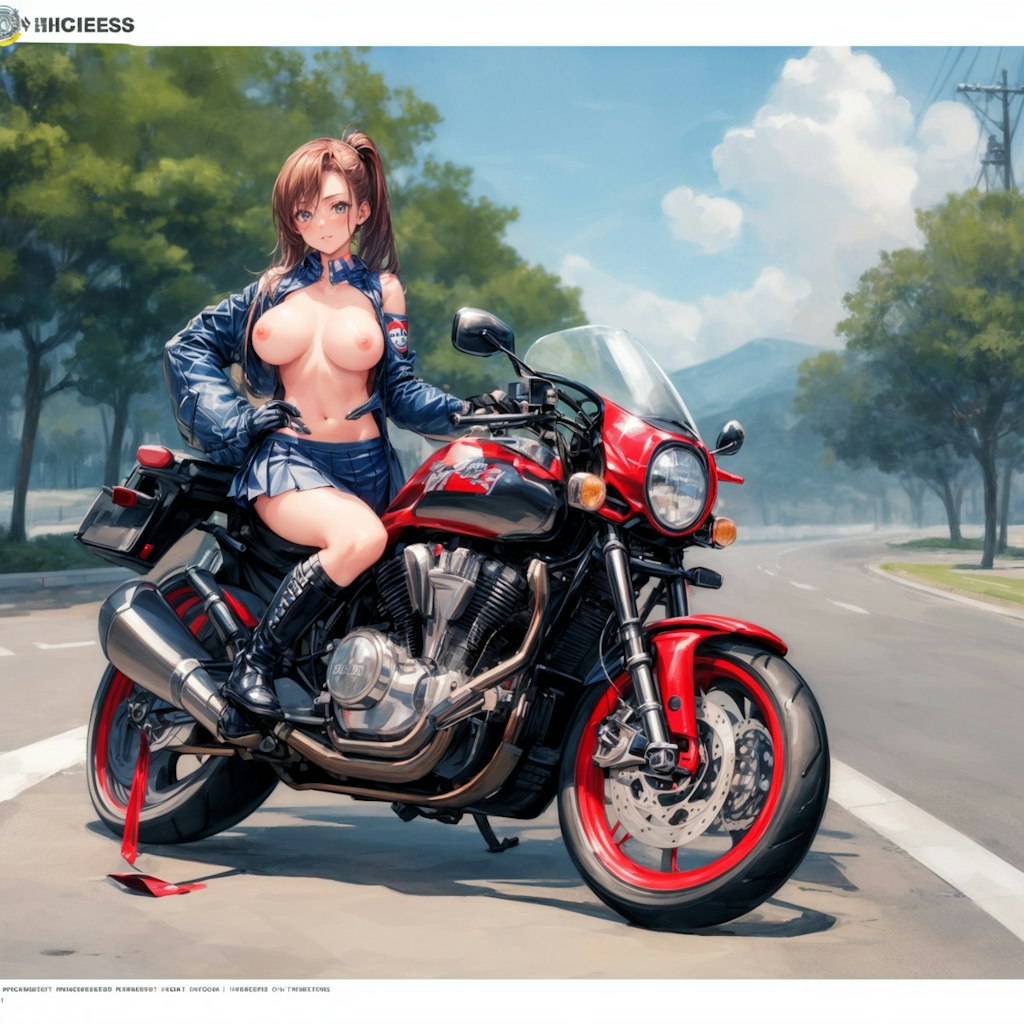 バイク女子の世界へようこそ！美しくセクシーな図鑑風AIイラスト