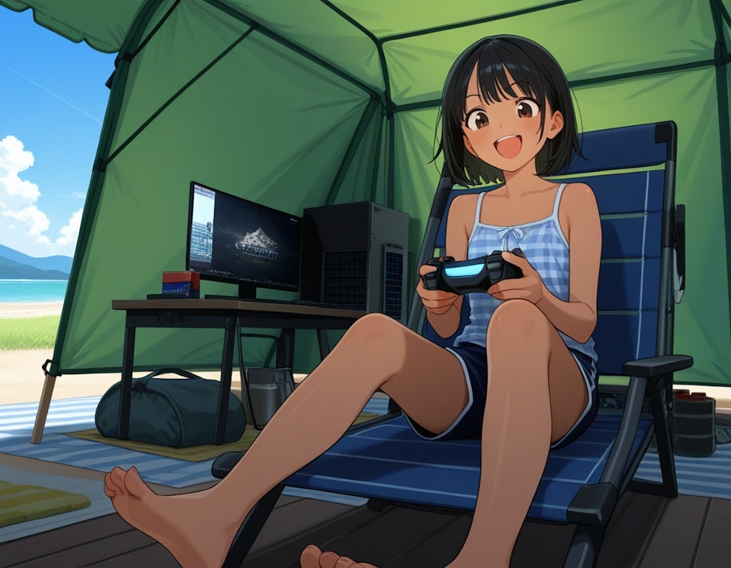 外でゲーム