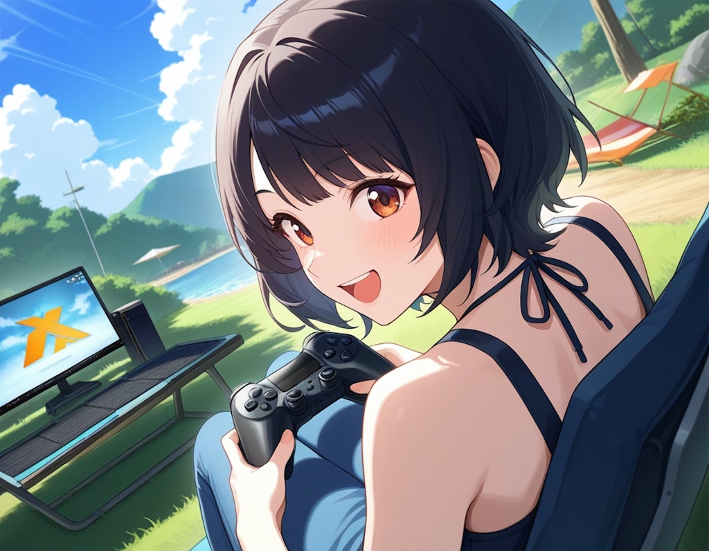 外でゲーム