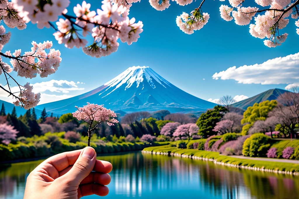 富士山と桜