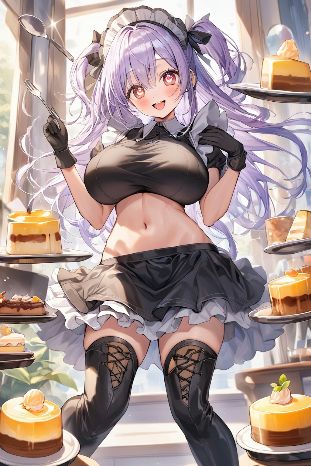 プリンとメイドです